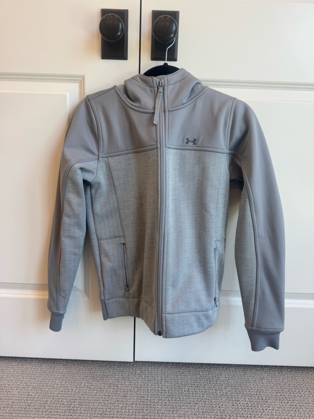 Under Armour Youth Grey Full-Zip Hooded Performance Jacket